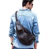 Wind Retro Men'S Breast Bag, Crazy Horse Leather Men'S Oblique Span Bag, Genuine Leather Casual Outdoor Travel Bag, Shoulder Bag.