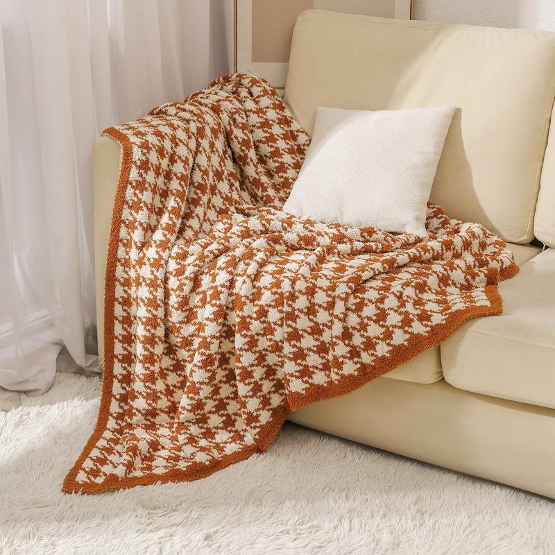 

Мягкое флисовое одеяло с узором «гусиные лапки» в полоску зебры для дивана. Роскошное фланелевое одеяло для дивана-кровати, стула, плюшевое, теплое и уютное одеяло с геометрическим рисунком сетки. 130*170CM