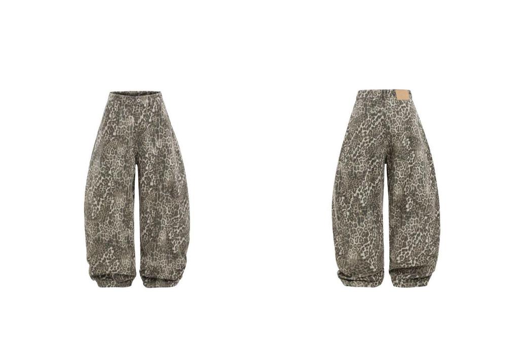 Women's Leopard Print Retro Wide-Leg Jeans 2025