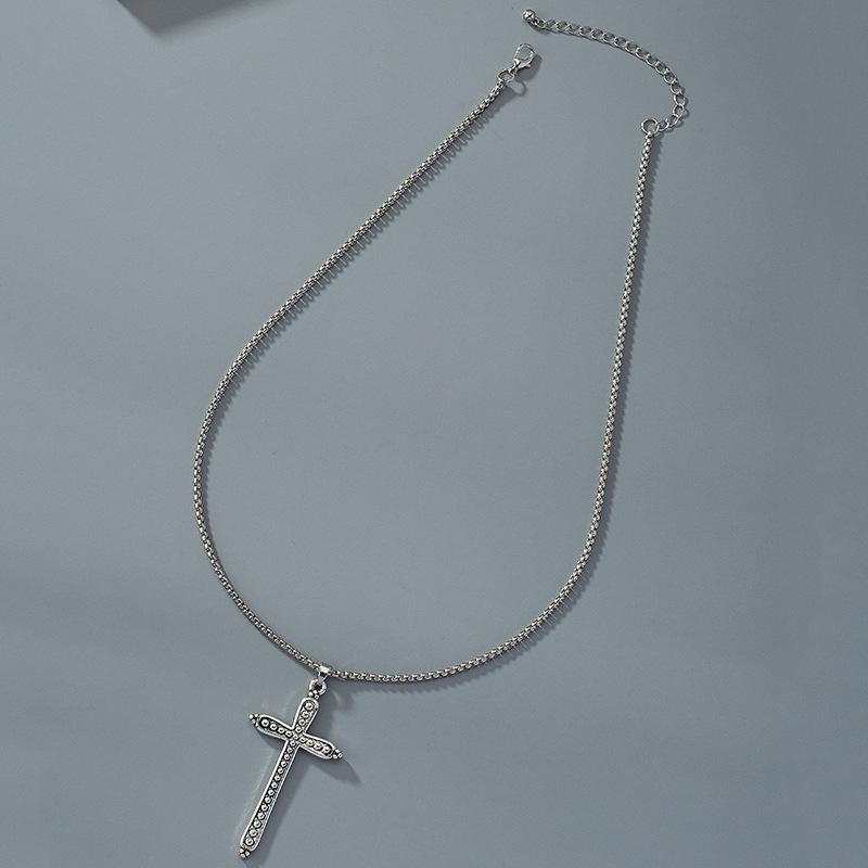 Men's Punk Hip-hop Cross Necklace: Trendy Street Style Clavicle Chain