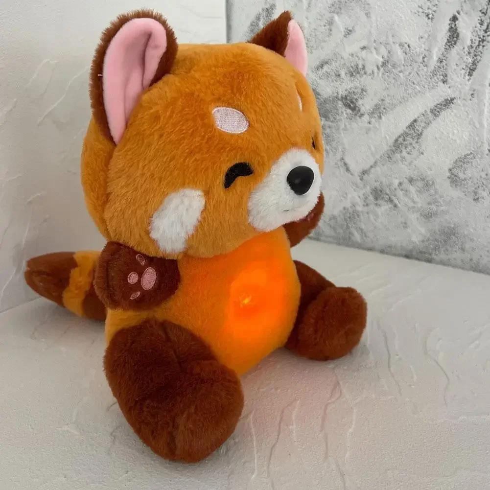 Plush Toy Red Panda Breathing Stuffed Animal  New For Anxiety Adults With Music Lights & Rhythmic Breathing In Four Modes