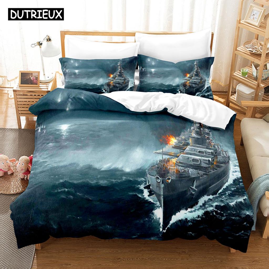 3D World Of Warships Bedding Sets Duvet Cover Set With Pillowcase Twin Full Queen King Bedclothes Bed Linen
