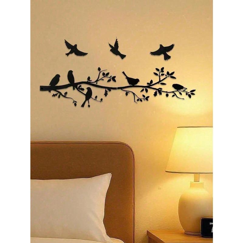 Metal Wall Art Bird Sculpture Set 5 Pcs Rustproof Outdoor Indoor Decor Gift