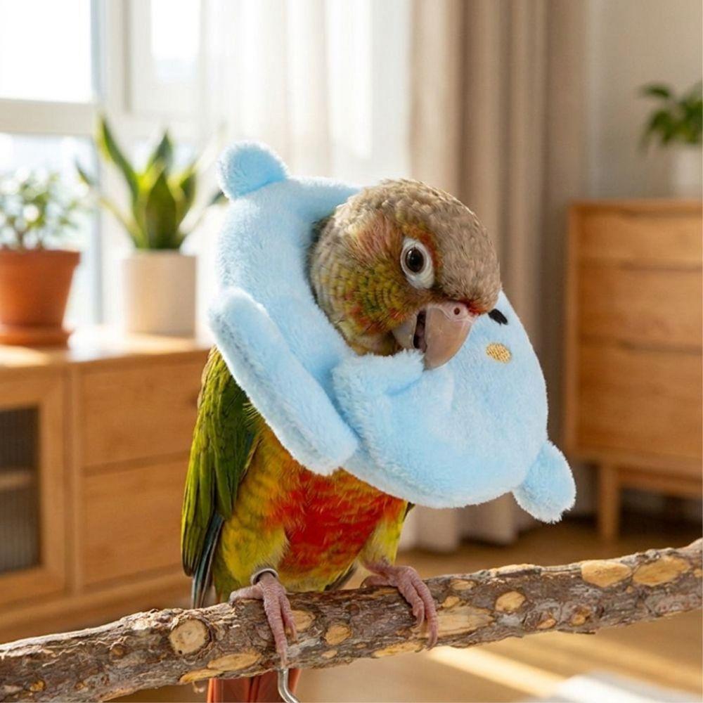 Adjustable Pet Elizabethan Collar Soft Plush Parrot Recovery Cone for Small Cats