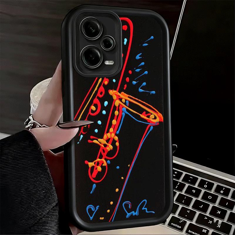 

Saxophone Instrument Music Soft Phone Case for Xiaomi Redmi Note 15 14 13 12 11 Pro Plus 10S 11S 4G 11T 5G Shell Silicone Funda Redmi Note 14 4G