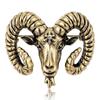 1Pc Vintage Metal Goat Head Brooch Classic Design Unisex Animal Lapel Pin for Holiday Wear Souvenir Gift Accessory