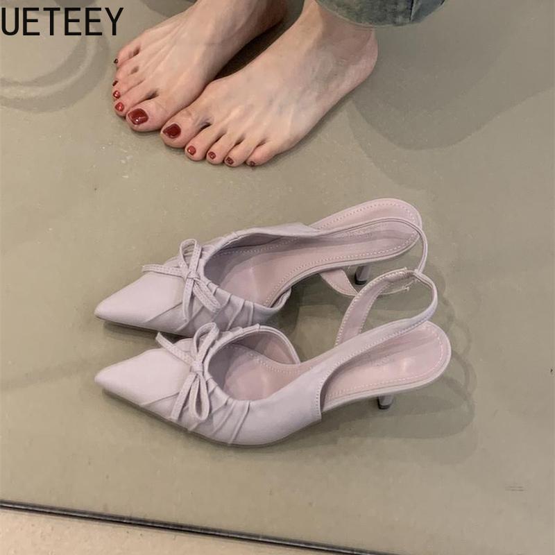 Fashion Summer High Heel Women Sandals Fashion Pointed Toe Singbacks Shoes Design Style Banquet Party Dress Sandalias Shoes
