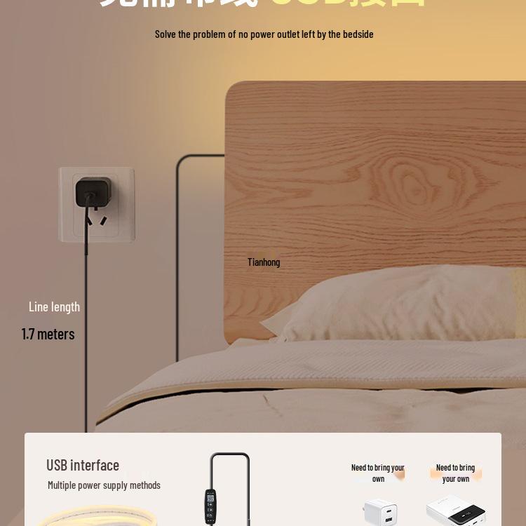 Remote-Controlled Night Light Strip for Eye Protection and Bedroom Ambience