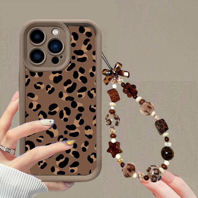 Fashion Retro Leopard Bracelet Chain Case For Motorola Moto G22 G32 G52 G30 G53 G15 G14 G60 G35 G24 E14 E13 E32 E22 E40 G9 Play