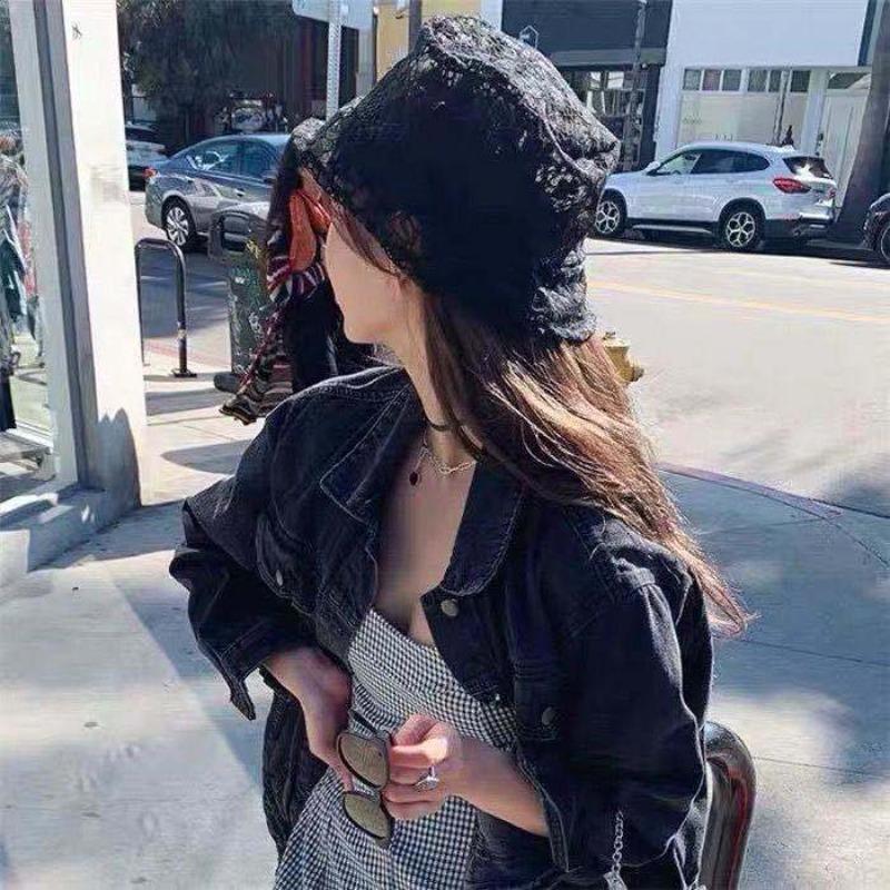 

Женская шляпа из кружева в корейском стиле, шляпа богини от солнца, шляпа от солнца, шляпа-ведро, шляпа рыбака с маленькими полями one size