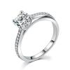Dainty Shiny Iced Out Wedding Engagement Rings For Women AAA+ Cubic Zirconia White Gold Color Ring Jewelry Chirstmas Gift DFR486