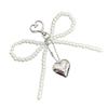Pearl Decoration For Bags airpods Phones Strap Lanyard Delicate Beaded Key Chain Bow Shaped Keyring Heart Keychain Ornament