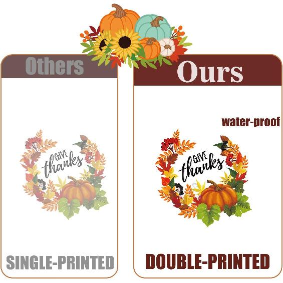 Thanksgiving Fall Window Clings Decorations, 10 Sheets Thanksgiving Window Stickers for Kids Home Office Classroom Party Glass Windows Double Sided
