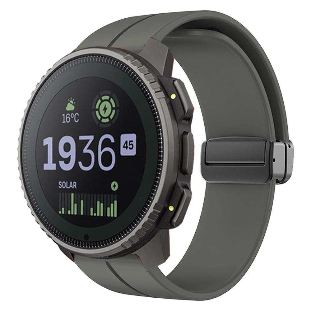 22mm Magnetic Buckle Soft Silicone Strap For Suunto RACE / Vertical Replacement Wrist Band For Suunto 5 / 9 Peak Pro Bracelet