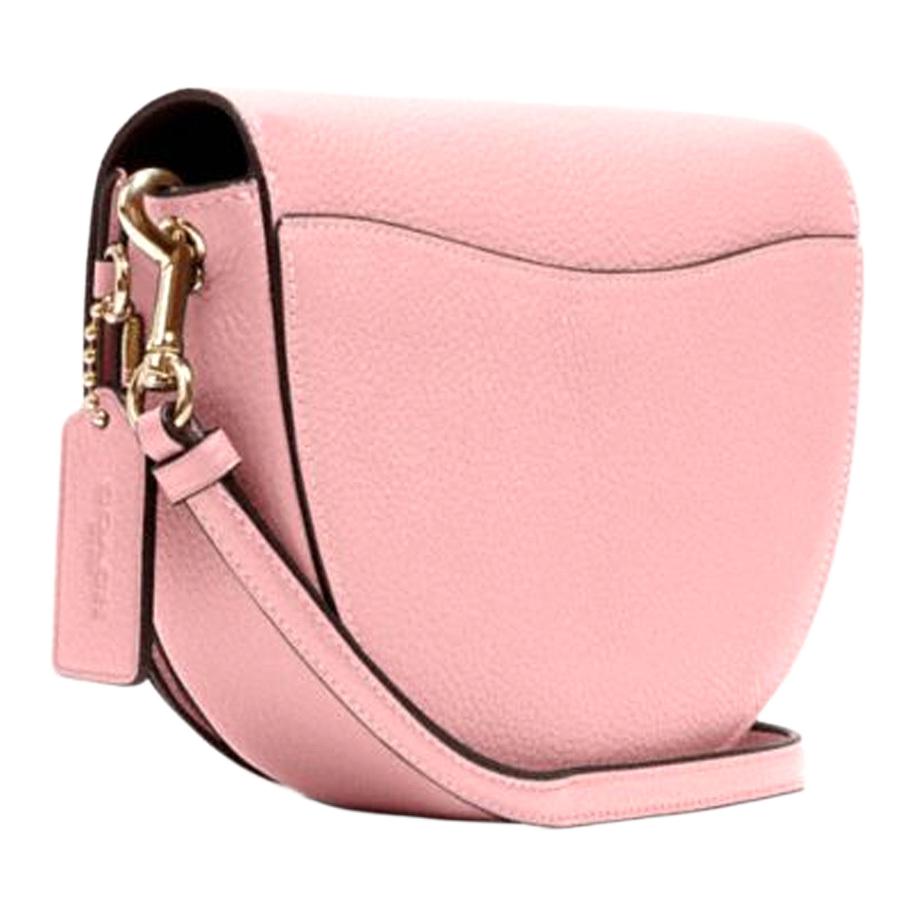 Coach Ellen 21 Solid Color Macaron Leather Flap Shoulder Saddle Crossbody Bag Women bags Cherry-Blossom-Pink C1432-IMS9M