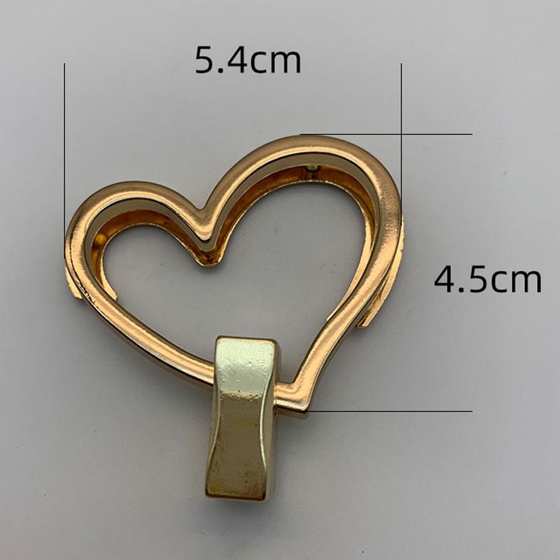 1Pc Heart Shape Bag Lock Clasp Metal Turn Lock Buckles For Diy Handbag Shoulder Bag Purse Handbag Hardware Bag Accessories