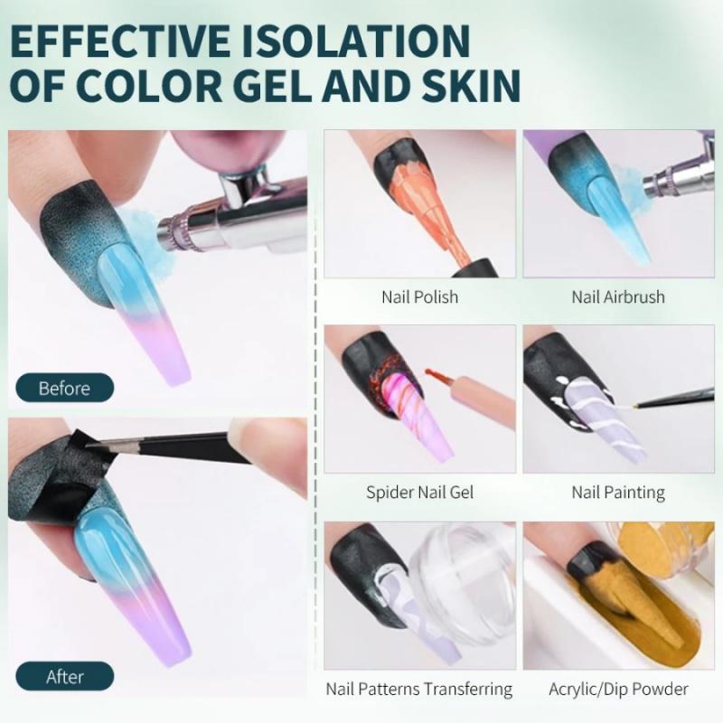 20/50pcs Nail Art Anti-Spill Stickers Beginner U-Shape Finger Edge Nail Polish Anti-Overflow Patch Tearable Nail Gel Silicone