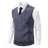 Men's Slim Fit Velvet-Thickened Knit Vest for Autumn/Winter