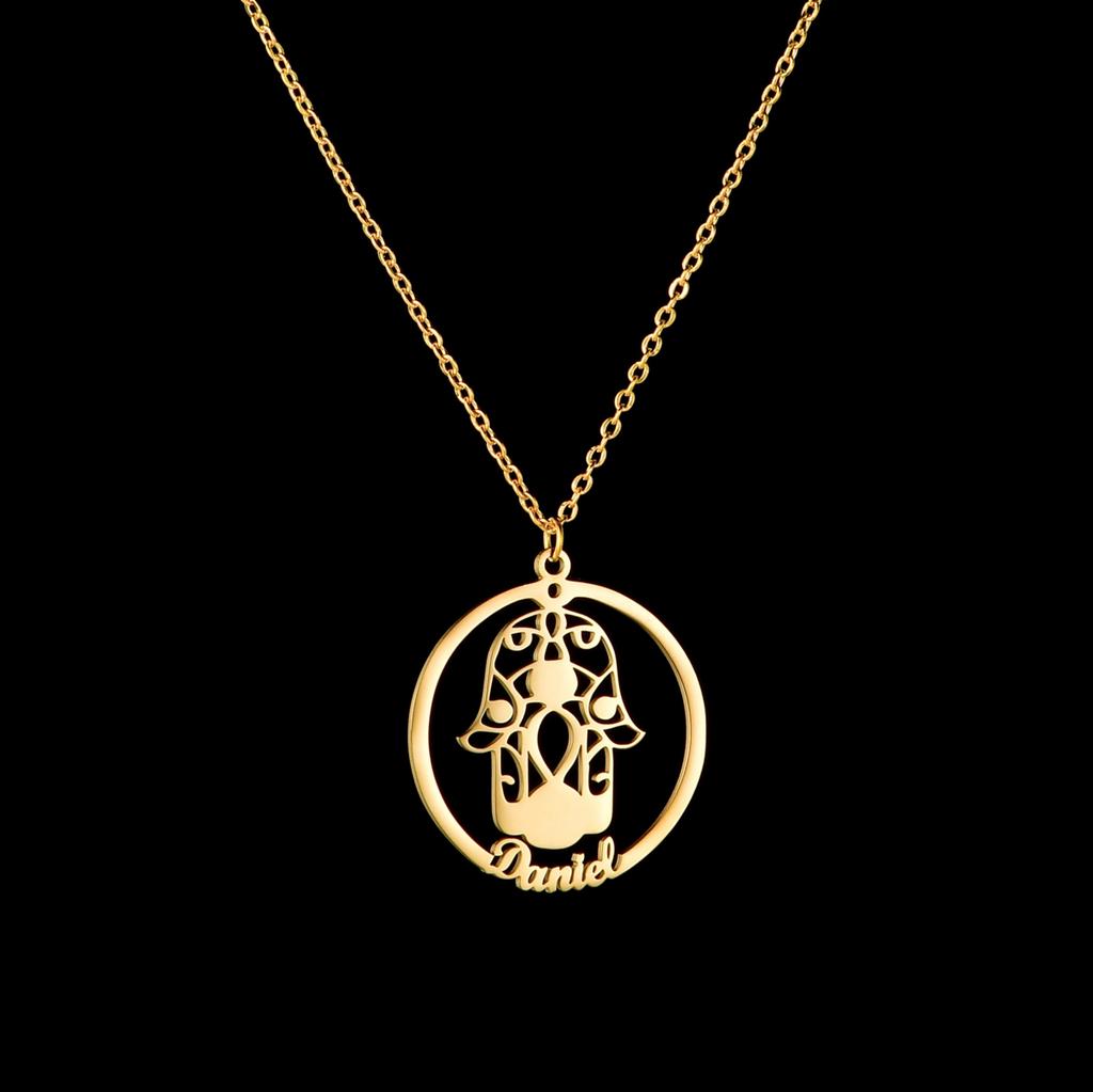 Atoztide Custom Name Necklace Personalized Butterfly Fashion Stainless Steel Pendant Heart Letter One Hole Chain for Women Gift