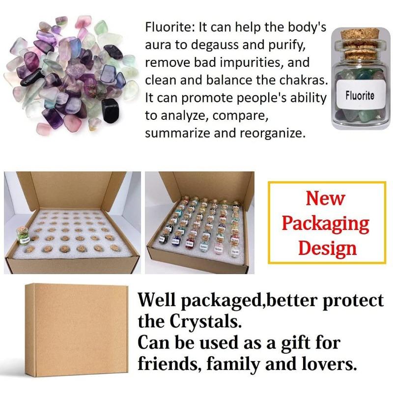 9PCS Gemstones Bottles Crystals and Healing Stones Witchcraft Supplies Crystals Chakra Healing Crystals Bulk Crystals