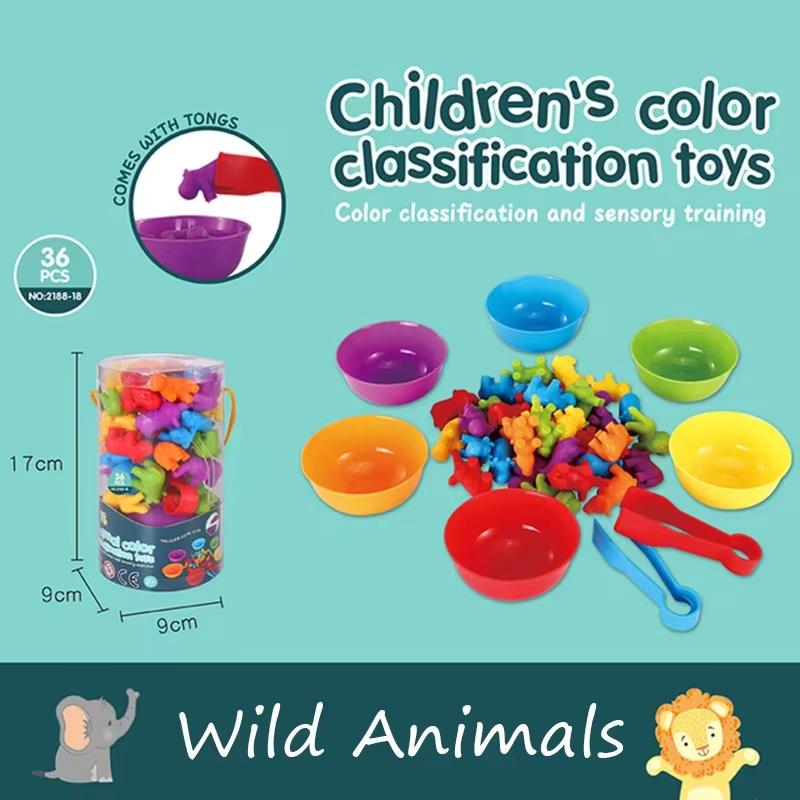 Counting Color Sorting Toys With Rainbow Bowls For Kids Sensory Training Counting Activity Montessori Education Learning Gifts