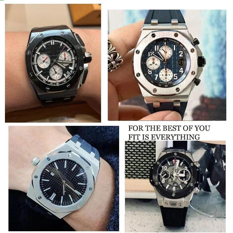 Silicone Watch Strap for AP Royal Oak Offshore Sports Waterproof Sweat-Proof Rubber Watchband Men's 27mm 28mm Double Concave