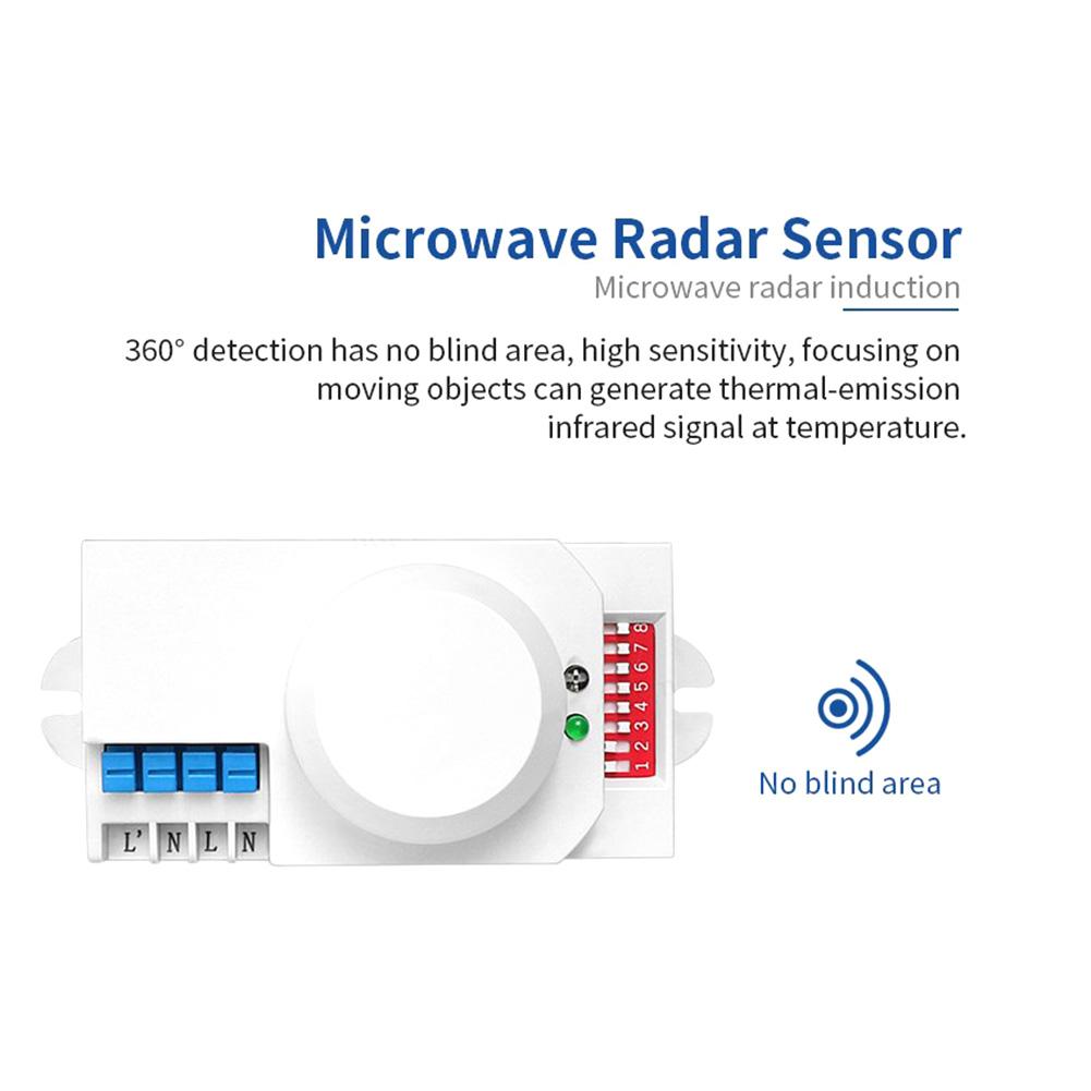 Adjustable 220V Induction Switch 5 8G with 360 Degree Thermal Infrared Sensor and Time Delay for Smart Motion Activation