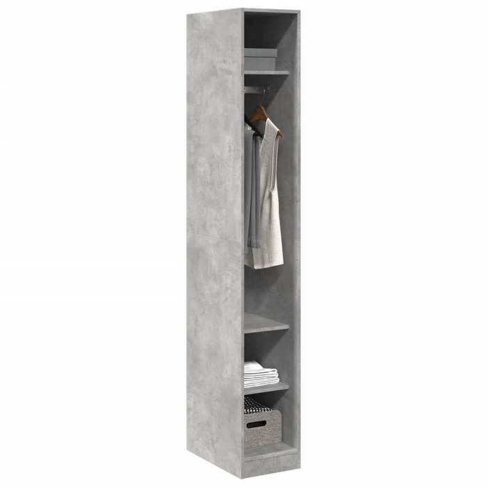 VidaXL Garde-robe gris béton 30x50x200 cm bois d'ingénierie, armoire de rangement, organisateur de garde-robe, armoire, 3307687