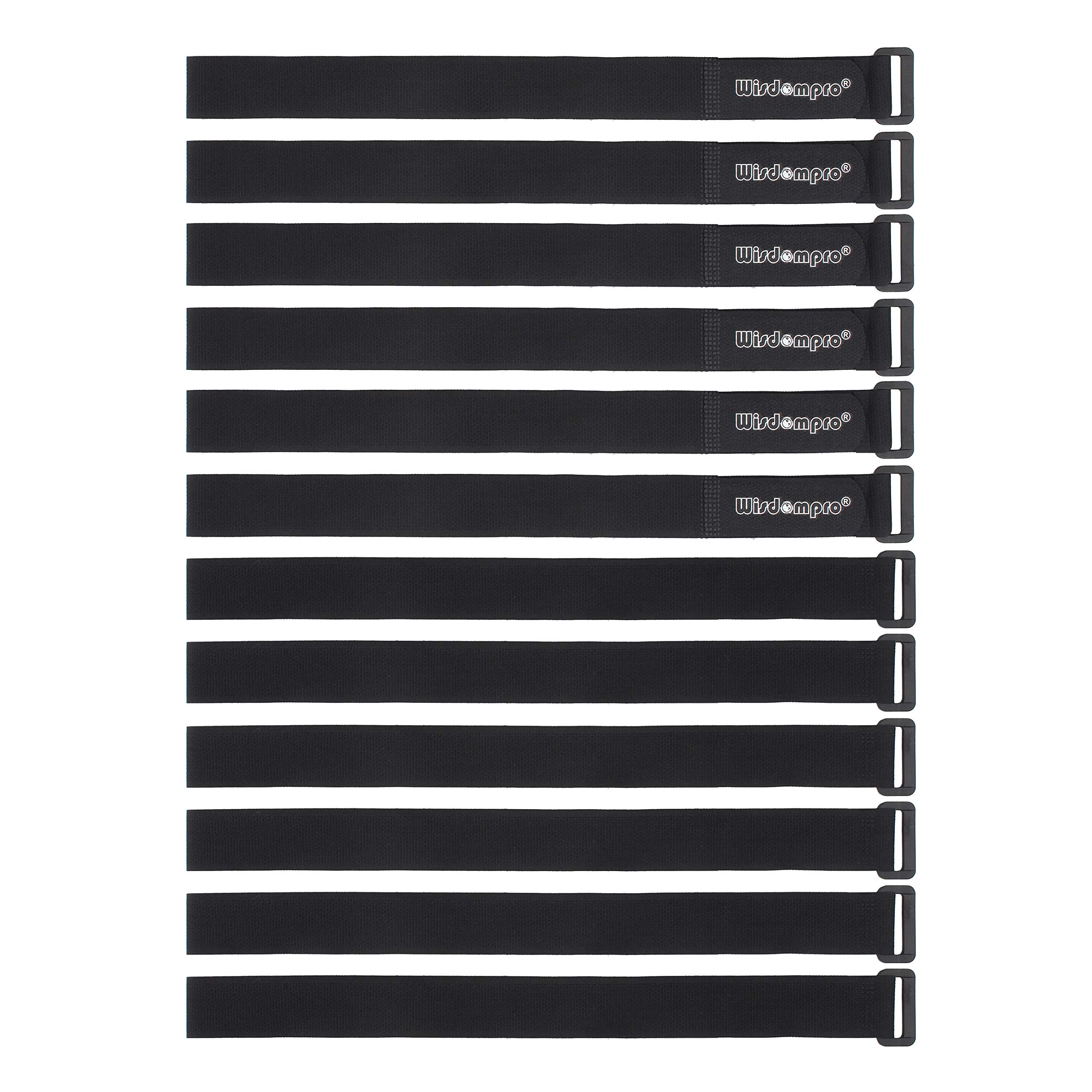 

Wisdompro Cable Ties, Hook-and-Loop Fasteners, for Cable Management, Cord Organizing, and Organizing Your Luggage in the Office or Room, 1.0 x 24.2