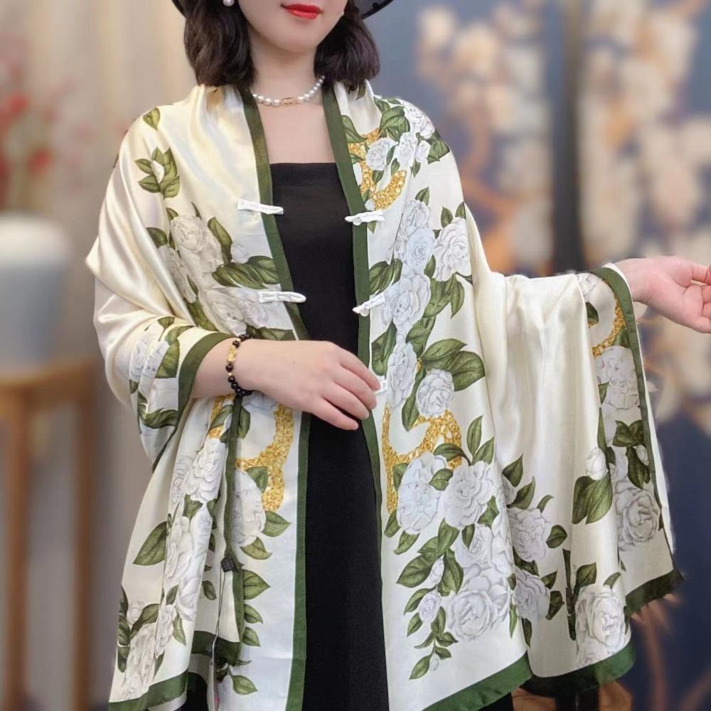Sun Protection Silk Scarf Headscarf Thin Temperament Cardigan  For Women Lady Girl