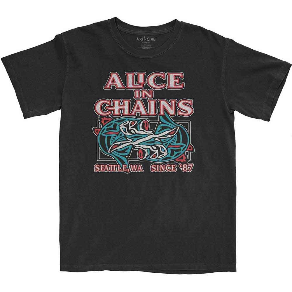 Alice In Chains Totem Fish T-Shirt Black New Unisex T-Shirt S