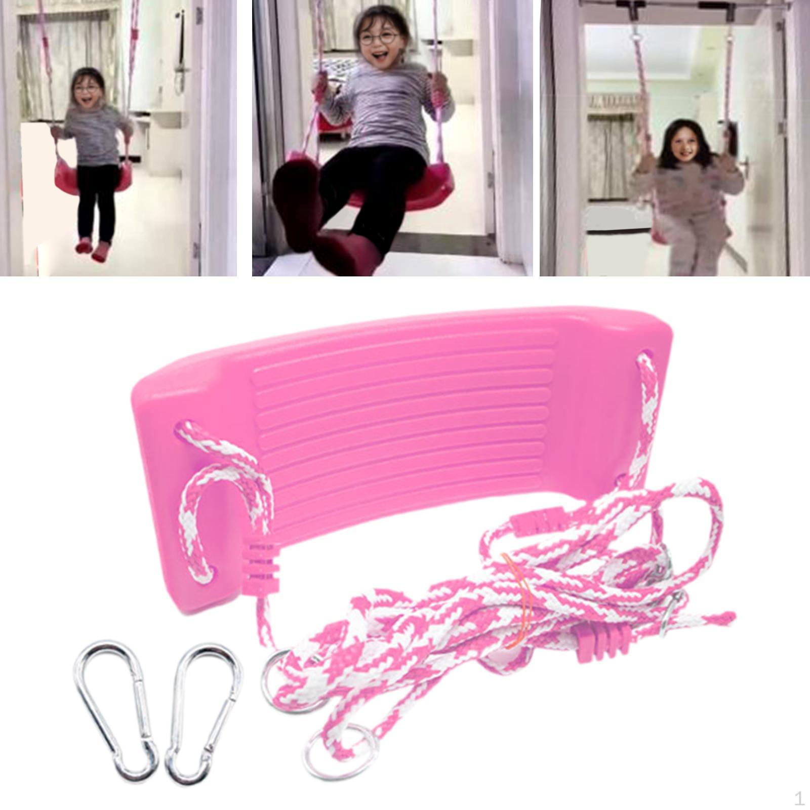 

Полный комплект качелей с зажимами для детского сиденья для детской площадки сада и заднего двора розовый