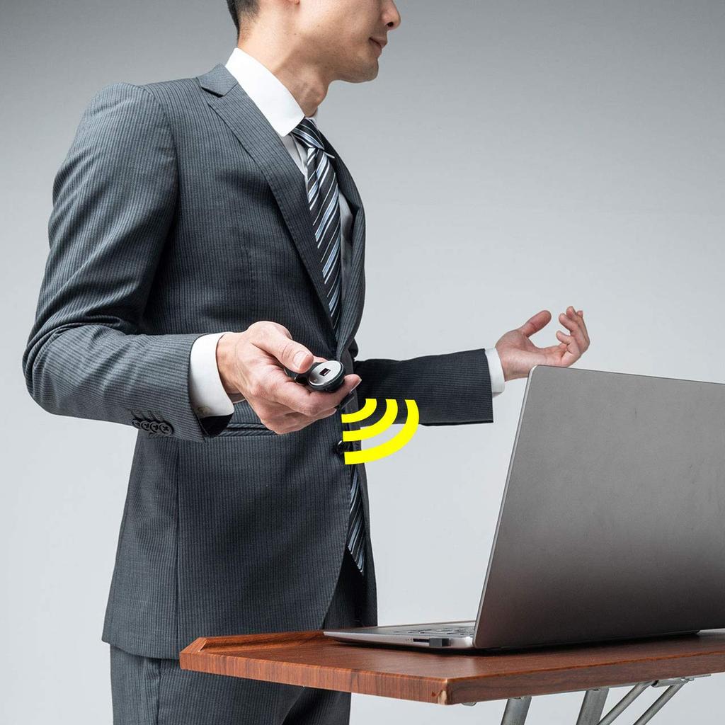 Sanwa Supply MA-RING2BK Ring Mouse, USB Wireless, Rechargeable, Compact, 1200dpi, Black