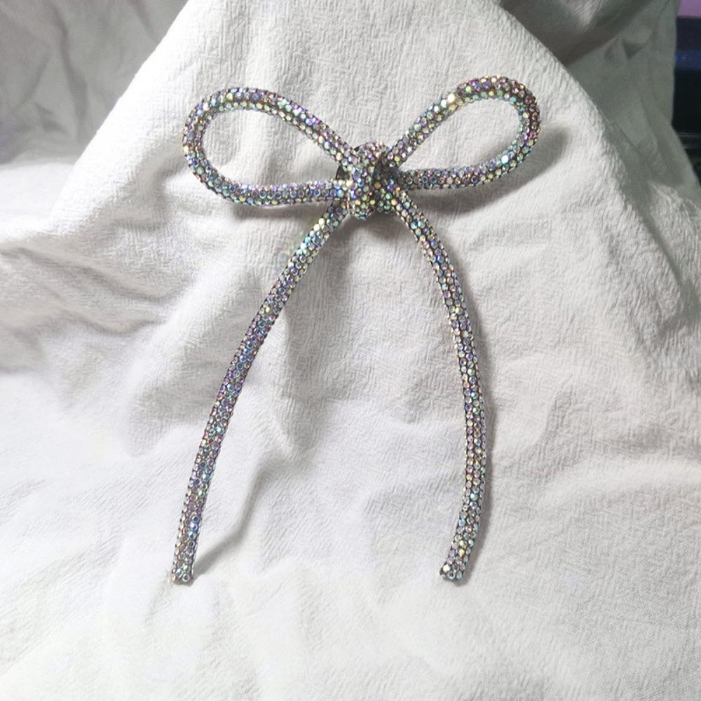 Rhinestone Bowknot Clips Crystal Accessories Fashion Brooch Pins  Girls