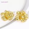 DIY Beading Jewelry Making Supplies 18K Gold Plated Brass Large Flower Beads Caps For Earrings Jewelry Making Accessories
