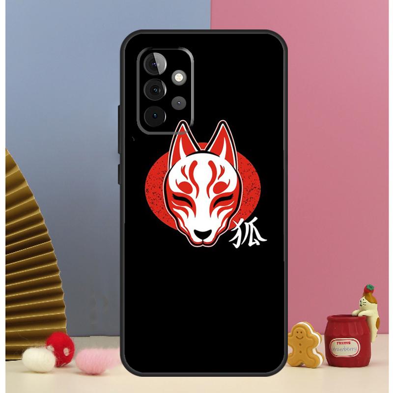 Japanese Kitsune Fox Mask Case For Samsung Galaxy A15 A35 A55 A54 A34 A14 A52 A32 A12 A13 A33 A53 A17 A16 A26 A36 A56