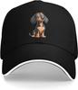 Cute Cartoon Dachshund Dog Baseball Cap Polyester Adjustable Casual Print Dad Hat