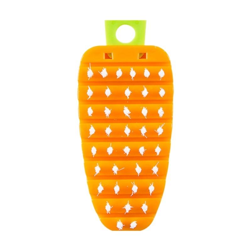 Kitchen Vegetable and Fruit Cleaning Brush, Bendable Vegetable Cleaning Brush, Radish, Yam, and Potato Puree Removal Brush 6*13.5cm оранжевый