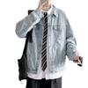 American Retro Denim Jacket Men'S Korean Version Trendy Large Size Fat Loose Casual Sports Tooling Jacket Men
