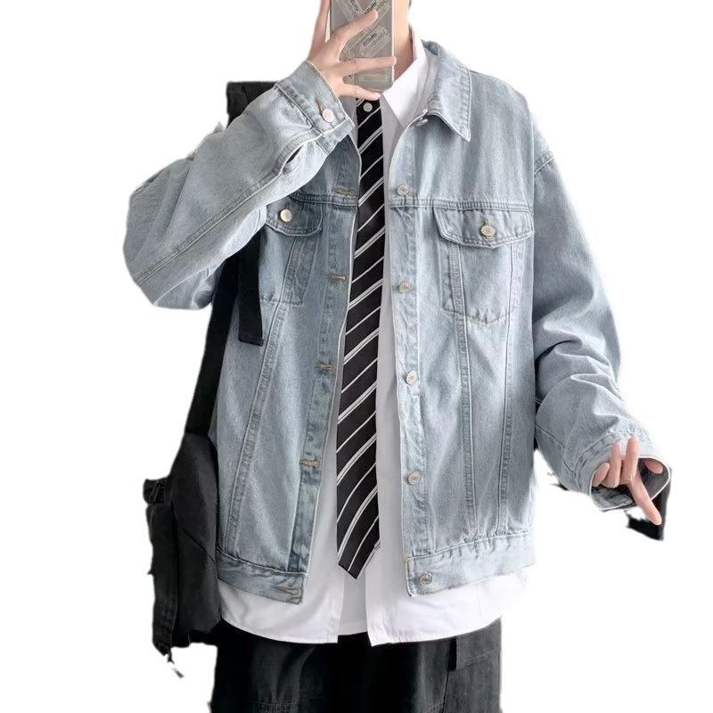 Американская ретро джинсовая куртка мужская корейская версия модная большая свободная — фото 5
