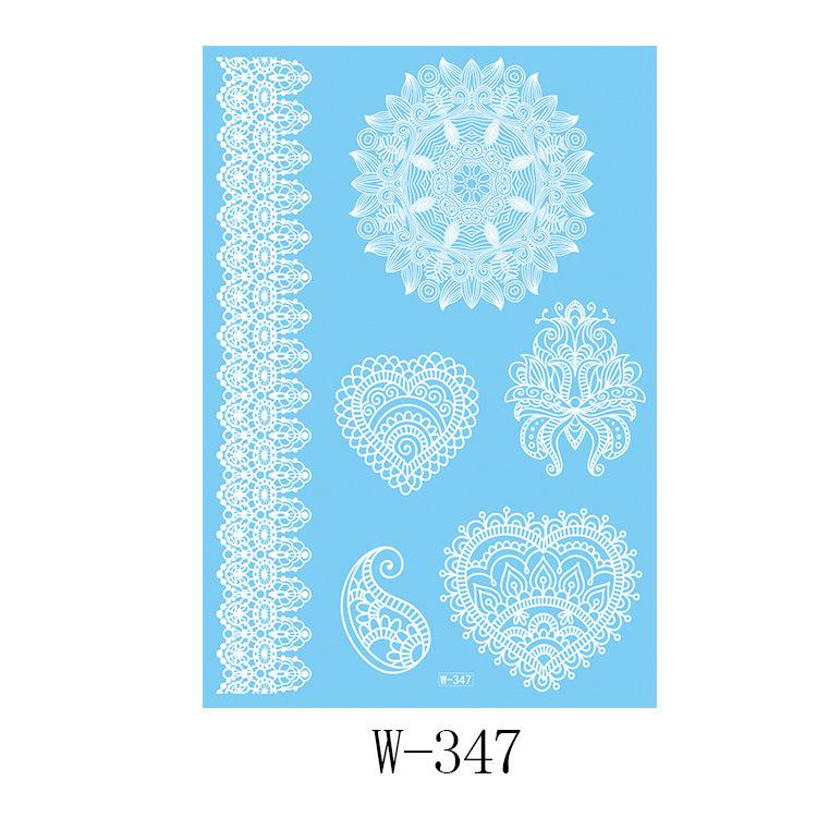 Black And White Lace Tattoo Sticker Wedding Bride Waterproof Tattoo Sticker Tattoo