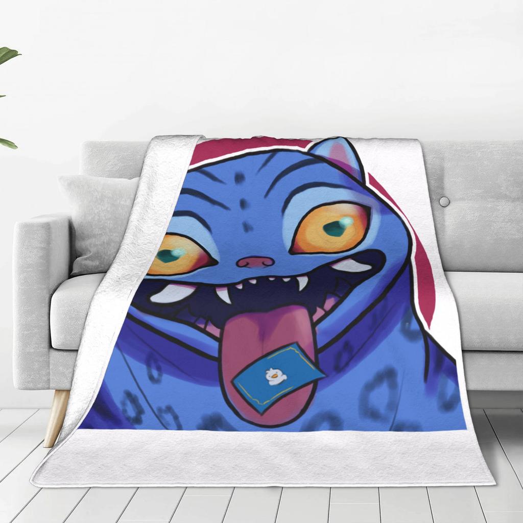 Derpy Tiger Warm Soft Blanket Kpop Demon Hunters Students Plush Throw Blanket Print Couch Chair Flannel Bedspread Sofa Bed Cover