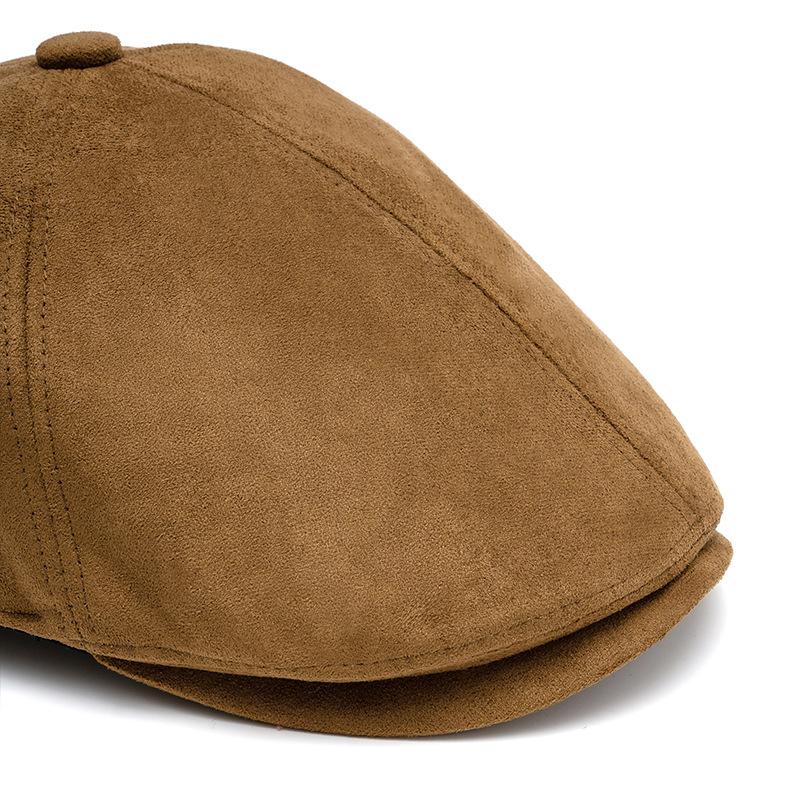 Autumn Winter Berets Men Women Suede Solid Color Cap Octagonal Cap British Newsboy Cap Painter Forward Cap