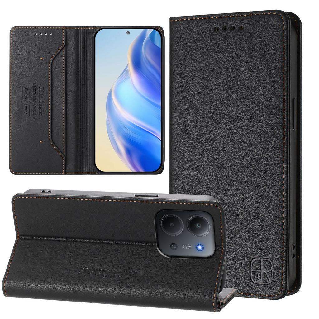 For Xiaomi Redmi 15C 5G (EU) (173mm)/Xiaomi Redmi 15C 4G (EU) (173mm) Leather Case RINACASIS RC01 Phone Cover with RFID Blocking Wallet Stand