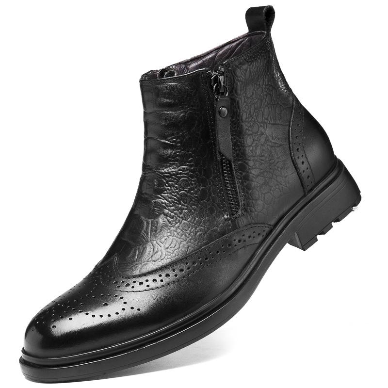 Men's Genuine Leather Boots High Quality Men Working Boots Brand Designer Men Casual Shoes British Style Ankle Botas Para Hombre