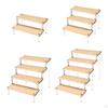 Acrylic Display Riser Shelf Organizer Showcase Fixtures Storage Wood Stand for Doll Figure
