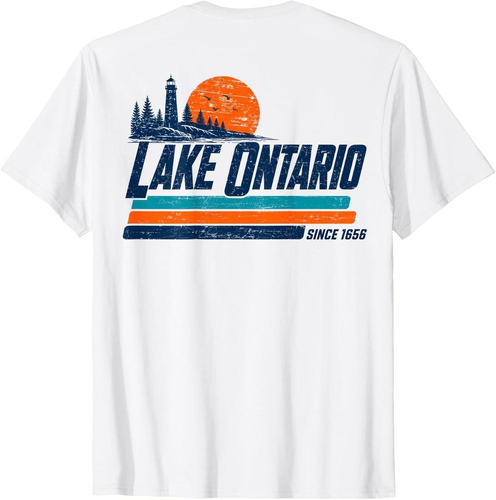Lake Ontario Since 1656 Retro Vintage (ON Back) T-Shirt