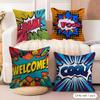 Welcome Cushion Cover Natural Linen Organic Fabric DoubleSided Printing Couch Pillow Covers Home Decor