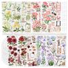 Vintage Flower Scrapbook Decorative Floral Planner Stickers for DIY Card Schedules 4-Pack Stickers, Stickers, Decals, Crafts, Making, Decoration,