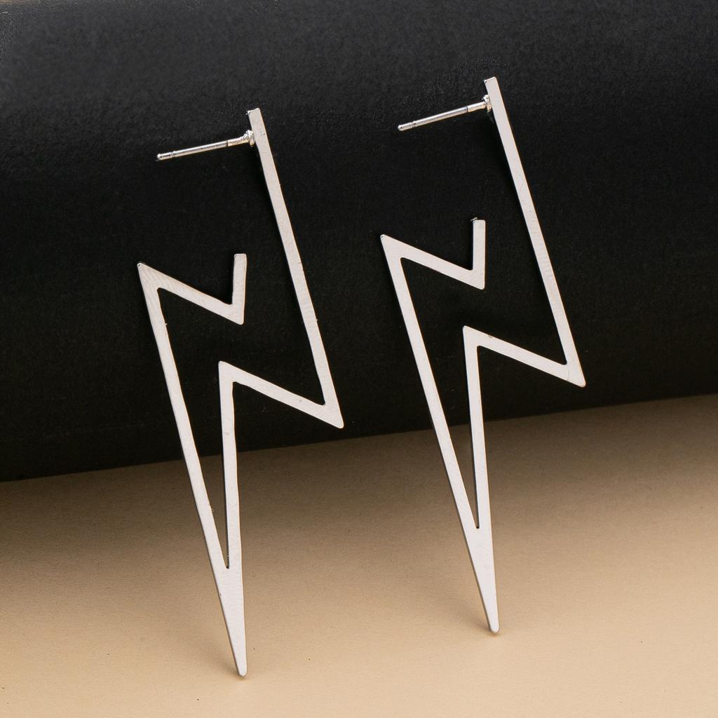 Women's Earrings, Exaggerated Lightning-Shaped Earrings, Suitable for Daily Wear and Vacation Wear